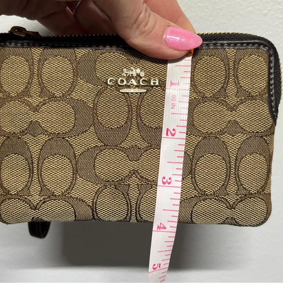 Coach Brown and Tan Wristlet